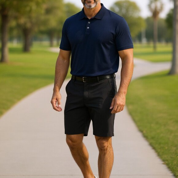 FILA Mens 40 Casual Solid Dk Gray Flat Front 11" Inseam Golf Shorts - Picture 1 of 9